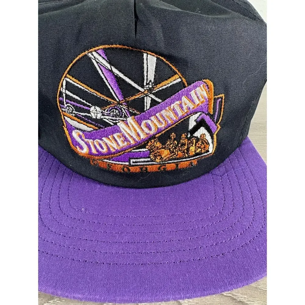Vintage Stone Mountain Georgia Snapback Hat‎ Purple Ferris Wheel Embroidered USA